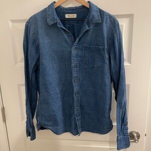 Madewell Men's Blue Denim Button Down Shirt